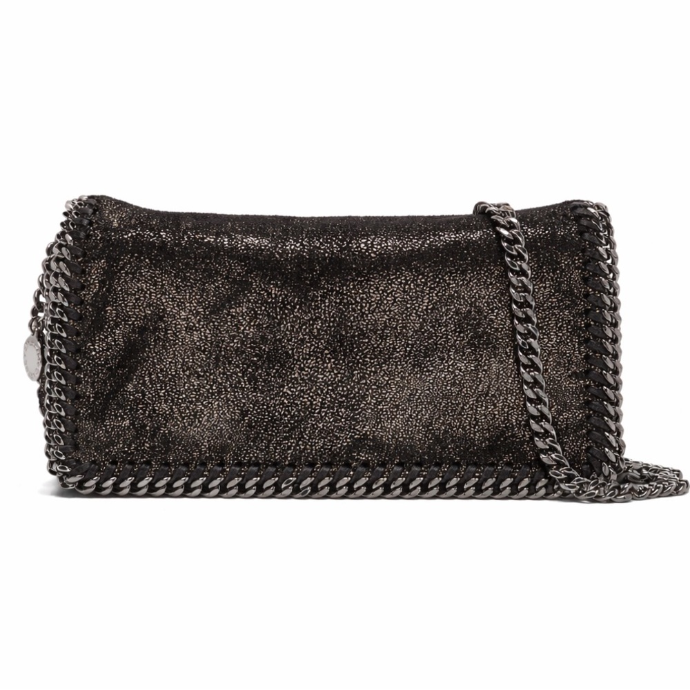 STELLA MCCARTNEY Falabella Chamois Shiny Dotted Crossbody Bag Chain Metallic - Picture 4 of 13